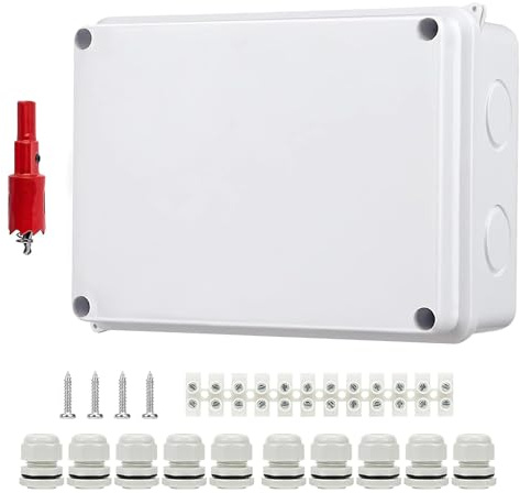 Scatola di Derivazione Impermeabile IP65, Scatola di Giunzione Elettronica Custodia, Scatole di Giunzione Impermeabili, per Cablaggi Interni ed Esterni, 150x110x70mm
