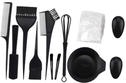 NUOBESTY Kit de Tinte Cabello 12 Piezas Set Profesional Herramientas para Colorear Bol Mezcla y Pincel para Uso Doméstico y Salón Peluquería