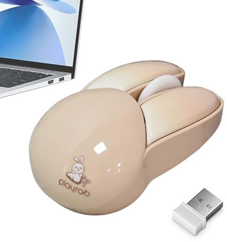 Kanin trådlös mus | Kaninpekare tyst | 2,4 G batteridriven | djurdesignkontroll | kompakt inmatningsenhet för bärbar dator PC skrivbordsspel