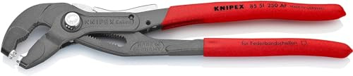 KNIPEX Federbandschellenzange mit Feststellermit rutschhemmendem Kunststoff überzogen 250 mm, 85 51 250 AF