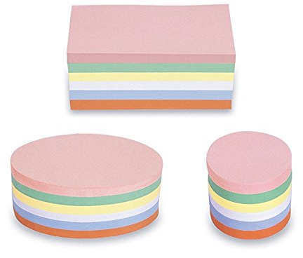 magnetoplan 3 Pack im Set Moderationskarten - Rechteck Oval Rund - 750 Bunte Karten für die Moderation farbig Sortiert, + gratis 90 Klebepunkte 19mm
