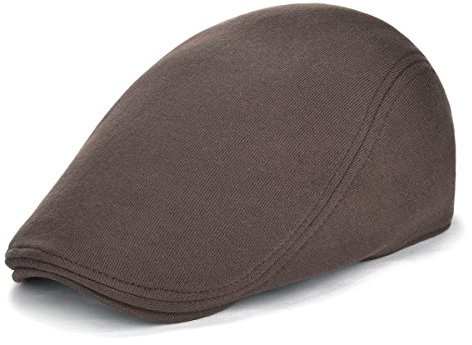 VOBOOM Men's Cotton Flat Ivy Gatsby Newsboy Driving Hat Cap (Style2-Brown)