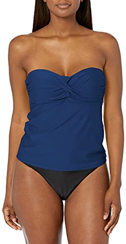 Catalina - Traje de baño Tankini de Estilo Bandeau con Twist Frontal estándar para Mujer, Marino, Large