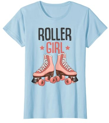 Roller Girl Pattini a rotelle Pattinaggio Ragazza Divertente Maglietta