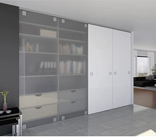HAWA Ordena 70/P - 70/F Sliding Door Fitting for Sliding Glass Door, Load Capacity 70 kg, 600 x 2600 mm