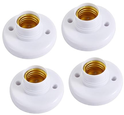 MagiDeal 4X Bases de Porte-Ampoule, Douilles de Lampe E27, Base à vis, Montage Mural au Plafond pour Chambre à Coucher, Maison, Garage, couloirs, Blanc