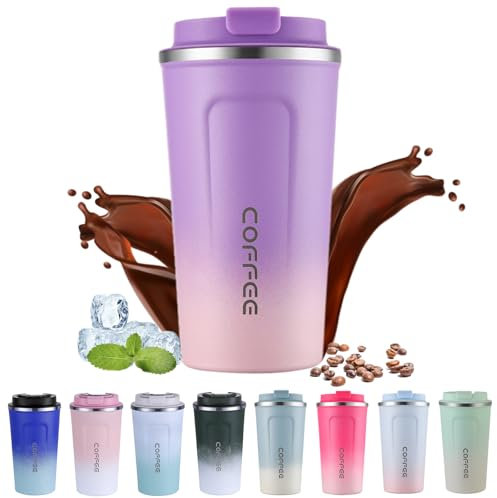 EACHPT Kaffeebecher to go Thermo,510ml Kapazität,BPA-freier,Kaffeebecher mit Deckel Auslaufsicher,Doppelwandiges Isoliertes Vakuum Edelstahl Thermobecher Kaffee to go, für Kaffee/Tee Unterwegs