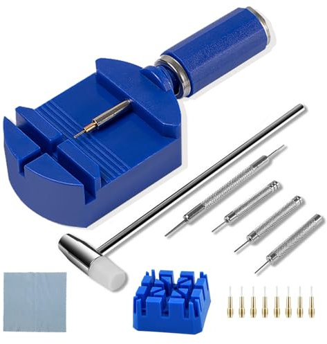 JIHXYER Uhrenarmband Werkzeug Set, 16 Stück Uhrmacherwerkzeug Set mit Uhrenregulatoren, Reparatur für uhrband, Uhrenglieder Werkzeug, Uhrenwerkzeug zum Einstellen und Ersetzen