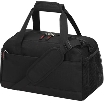 LONALIA Kleine Sporttasche mit Nassfach - 35×20×20cm Handgepäck, Mini Duffle Bag mit Mehreren Fächern für Sport, Weekender, Kurzreisen - Schwarz