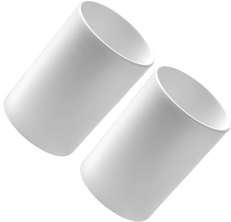 POPETPOP Lot de 2 Gobelets Salle de Bain Incassables Réutilisables en PP Blanc, Surface Lisse, pour Brosse à Dents et Rinçage, Accessoire Pratique Salle de Bain