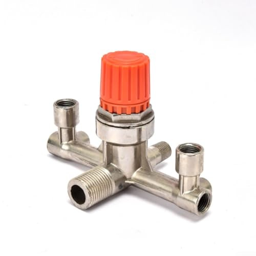 Válvula reguladora de compresor de aire de doble tubo, válvula reguladora, tubo de salida para compresor de aire de pistón, aleación de zinc, aluminio