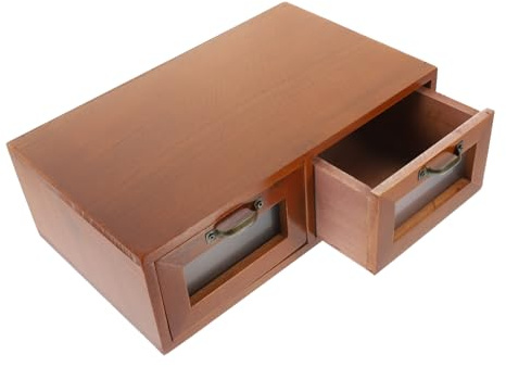 Ciieeo Caja Multifunción Vintage de Madera con Cajón para Almacenamiento y Organizador de Oficina Adecuado Día del Padre en Dormitorios