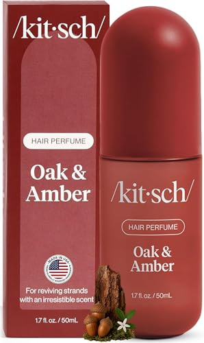 Kitsch Hair Perfume for Women - Oak & Amber | Clean, Deodorizing & Patented Odor-Eliminating Technology Hair Spray & Body Mist - Freshen Hair, Body & Pillows- Berries and Blooming Jasmine Scent - 50mL
