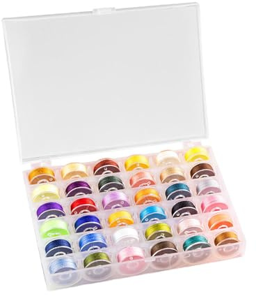 36Pcs Sewing Bobbin Threads with Storage Case for Brother/Babylock/Janome Embroidery Machine