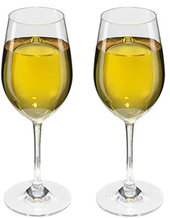Viva Haushaltswaren 2 unzerbrechliche Weißweingläser hochwertigem Kunststoff (Polycarbonat) ca. 250 ml Weinglas, transparent, 2 Stück (1er Pack), 2-Einheiten