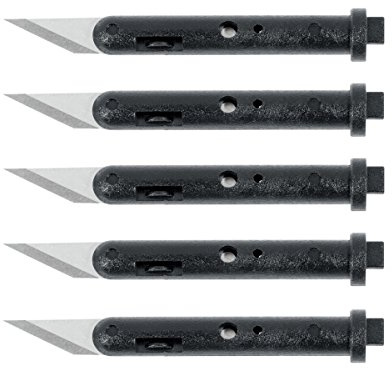 Wedo 7830 ersättningsblad (för tryckknappskniv Deluxe 78630, rostfritt stål, 30 graders blad) 5 stycken, silver