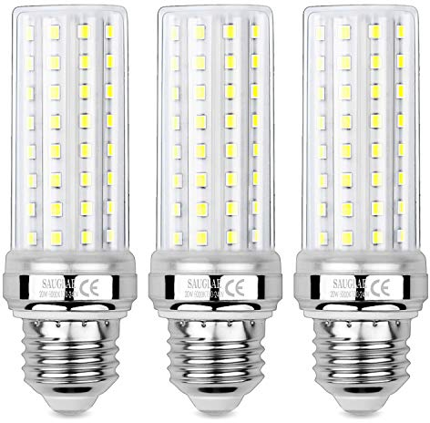 SAUGLAE 20W LED Mais Glühbirnen, 150W Glühlampen Äquivalent, 6000K Kaltweiß, 2300Lm, E27 Edison Schraube Glühbirnen, 3 Stück