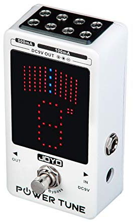 JOYO Power Supply Tuner Pedal with Isolated 8-Channel (2 at 500mA, 6 at 100mA) Low Noise DC 9V Output - True Bypass (Power Tune JF-18R)