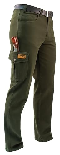 La Chasse Pantalon de chasse Monza - Pantalon de travail robuste pour homme - Pantalon cargo avec stretch, résistant à la saleté et à l'eau, Olive (vert), 64