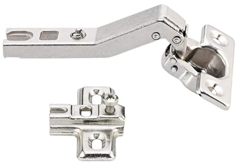 Gedotec Charnière de porte de cuisine Paumelle | 1 pc charnière de meuble avec plaque de montage | Metalla Mini A 95 | Perçage du boîtier : 26 mm
