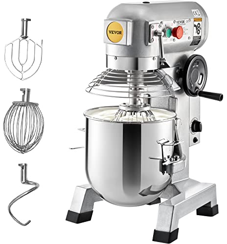 VEVOR Impastatrice Planetaria Velocità Regolabile 850W Ciotola Capienza 14kg, Impastatrice Elettrica da Cucina Commerciale Velocità 3 Modi