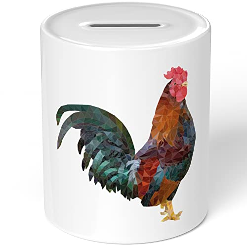 JUNIWORDS Spardose Sparbüchse, Low-Poly Hahn (1008985)