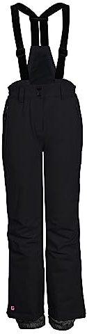 killtec Mädchen Skihose/Funktionshose mit Latz, Kantenschutz und Schneefang KSW 152 GRLS SKI PNTS, schwarz, 176, 41188-000