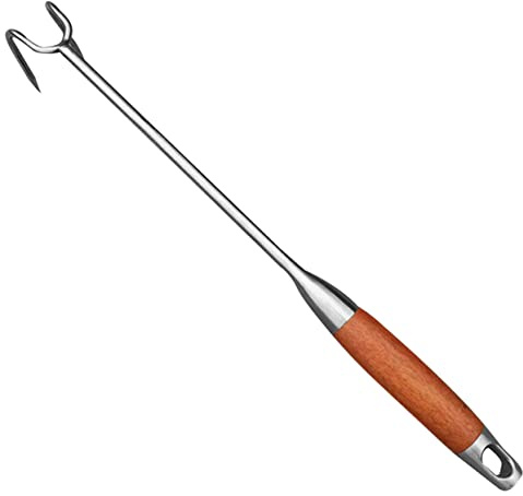 Yardwe Daily Use Wear-Resistant Meat Hook Professional BBQ Accessory for Roasting Pork Ham Design for Handling and Turning