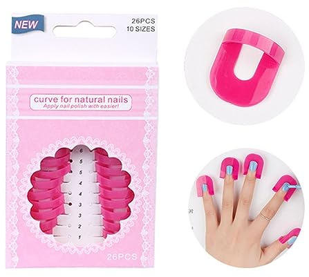 LYQNIHOB Nagellack Schablone, wiederverwendbar mit 52 Stück Nägel Edge Hautbarriere Kit, 10 Größen für Nail Art Lackschutz und Spitzenschutz, Nagelkunst Zubehör in Rose Rot - für schöne Nägel