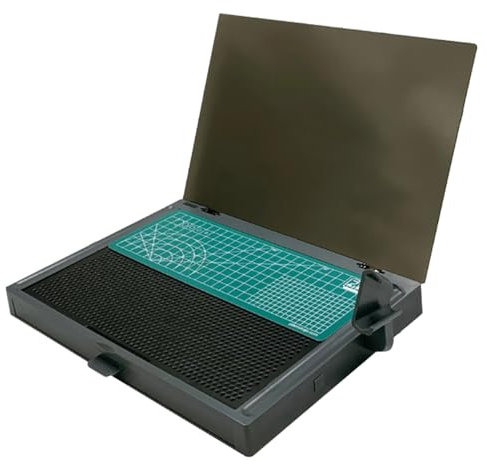 Gundam KJ018 - Kit de herramientas de modelo, mesa de trabajo portátil para construcción de modelos, mesa de trabajo con cajón móvil, estante de alicates, versión de visualización, alfombrilla de