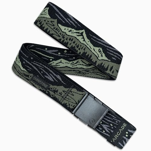 Arcade Belts A2 Unisex Adventure Belt: Heavy Duty Stretch, Metal Free Buckle, Out of Range Long - Ivy Green, Long (Up to 50); 1.5 Wide