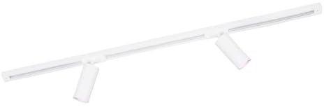 Ledvion - Sistema di Binario, 1m, Binario Monofase, 3W, incluse 2 lampadine LED GU10, Bianco, RGB, 2x spot GU10 orientabili, Plafoniera led soffitto, lampadario cucina, faretti led, plafoniera moderna