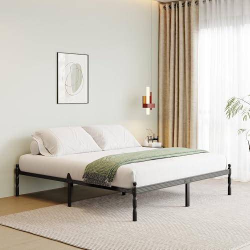 QFtime Metal Super King Bed Frame with Underbed Storage and Steel Slat Support - Easy Assembly, Noise Free - 35.5cm High