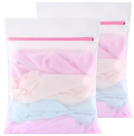 Sac à linge pour machine à laver, Lot de 2 Filet à Linge Machine à Laver 30x40cm, Sac à Lavage du Linge à Mailles, pour Machine à Laver Blouse Chemises