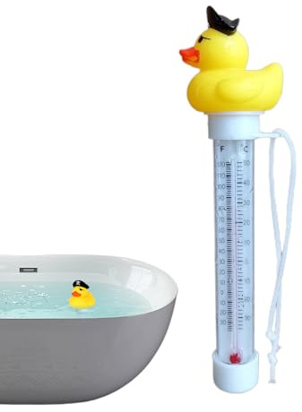 Genérico Termómetro Flotante para Piscinas, Medidor de Temperatura de Agua con Pato de Dibujos Animados, Resistente al Agua, Fácil de Leer, para Piscinas, Spas y Acuarios