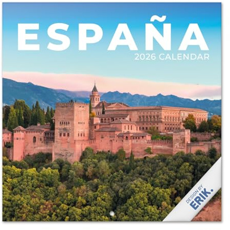 Grupo Erik Kalender 2026 Wandkalender Spanien Kalender 2026 Familienplaner 30 x 30 cm 12 Monate + Letzten 4 Monate 2025 auf einer Seite - Offizieller Fanartikel Merch