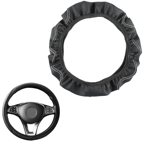 DOKRIN Coprivolanti per auto Coprivolante per auto monoblocco, coprivolante in pelle elastica, volante antiscivolo per veicoli, accessori universali per volante