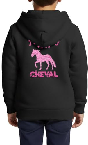 J'Peux Pas J'ai Cheval Rose Équitation Veste À Capuche Enfant Premium