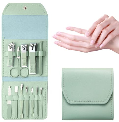 THQAE Set Manicura y Pedicura, 12 Piezas Kit UñAs Profesional Set Manicura, Kit manicura, Kit Manicura de Acero Inoxidable para Hombre Muje Kit de Cuidado de UñAs