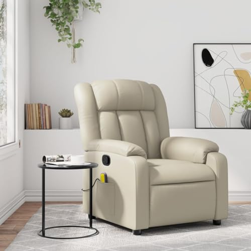 mtlskopl Poltrona massaggiante con funzione reclinabile, in pelle sintetica, 78 x 92 x 98 cm, massaggio a 6 punti, schienale manuale 135°, comodi braccioli, cinema, soggiorno, camera da letto