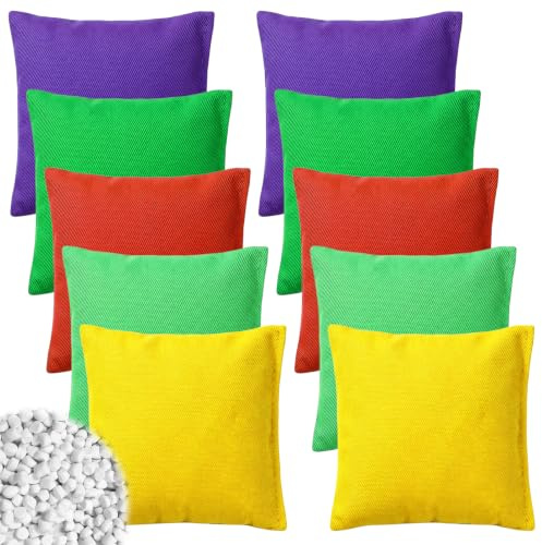Lot de 10 sachets de cornhole, 10 x 10 cm, 80 g