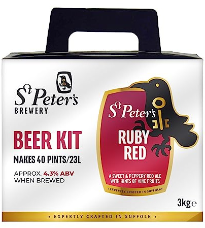 St Peters Brewery Homebrew Ruby Red Ale Beer Kit makes 40 pints
