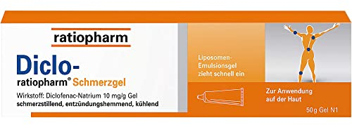 Diclo-ratiopharm® Schmerzgel: schmerzstillendes, entzündungshemmendes Gel bei rheumatischen Erkrankungen, Gelenkschmerzen, Prellungen und Zerrungen. Diclofenac-Natrium. 50 g Schmerzgel