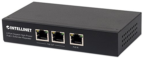 Intellinet 561266 Extender High Power POE + Gigabit a 2 porte, 2 porte pse metallo nero