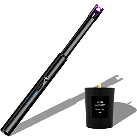 Navpeak Candle Lighter Long Neck Windproof Electric Arc Lighter for Gas Stove Fireplace BBQ Kitchen Grills(Black)