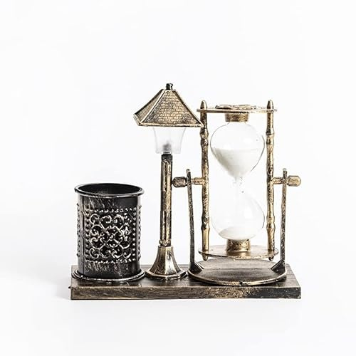 Reloj de Arena Vintage - Cronómetro y Decoración de Escritorio para el Hogar, Estudiantes - Luz Nocturna, Recuerdo para Niños, KitchenTimer