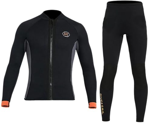 Traje de neopreno de dos piezas de 3 mm, traje de buceo superior e inferior para hombres y mujeres, esnórquel, buceo, mantiene el calor, protección UV, hombre, XL
