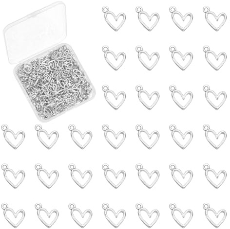 UNICRAFTALE 200 stycken hjärthängen tibetanskt hjärta kärlekshängare söt alla hjärtans dag hänge antik silver smycken hänge för nyckelring örhängen armband halsband smyckestillverkning,