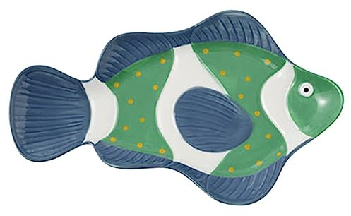 ABOOFAN Piatto in Ceramica Forma Di Pesce Squalo Vassoio Portata Resistente Al Calore Per Ristoranti e Casa Per Antipasti Steak e Dessert Design Elegante e Pratico