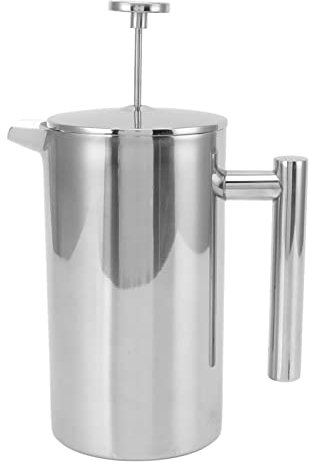 QANYEGN French Press Coffee Maker, Double Wall Insulated Coffee Press, Stainless Steel Wall Teapot Hand Brewed Coffee Press with Filter Screen for Camping, Home, or Office (350ml)